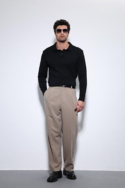 Antioch Black Polo Neck Basic Men's Sweater