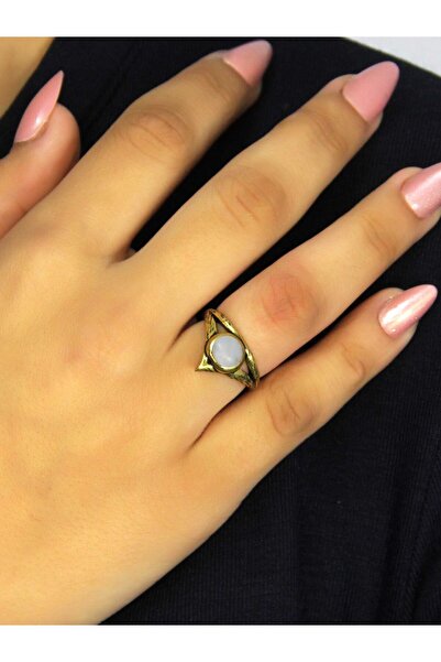 esha Natural Stone Moonstone Natural Stone Antique Model Women's Adjustable Ring Euy72Ay