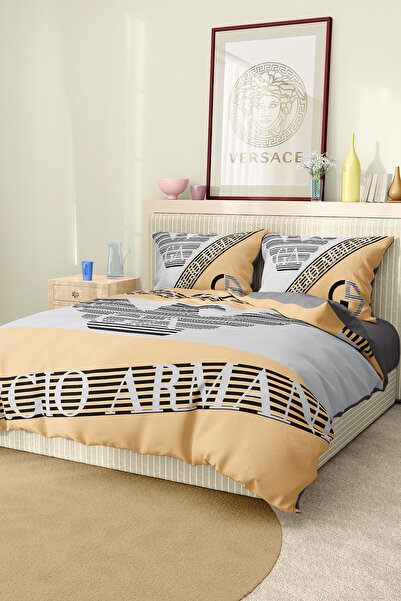 Marcalanya طقم غطاء لحاف من نسيج الساتان القطني مزدوج مقاس 6 قطع طباعة رقمية ...