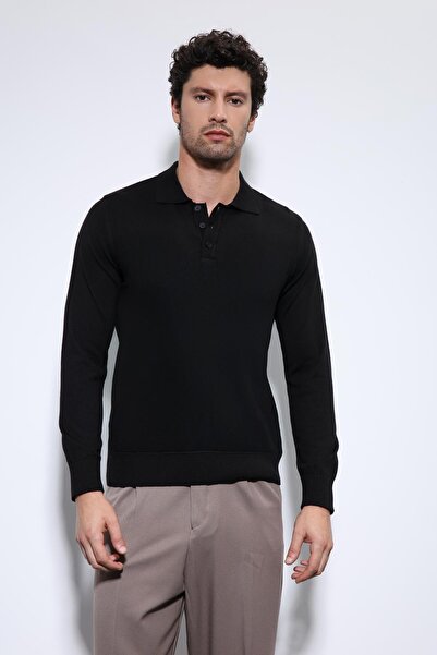 Antioch Black Polo Neck Men's Sweater