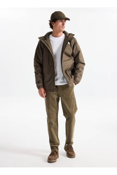 Only & Sons بنطلون تشينو رجالي عادي باللون الأخضر الزيتي ONSLINUS TAP CORDUROY 0185 PANT NOO