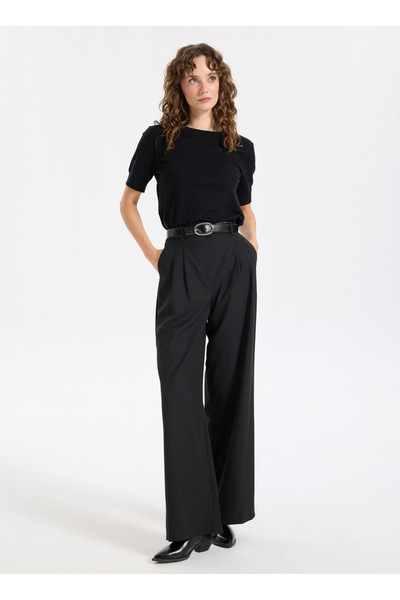 Jeep Normal Bel Bol Kesim Siyah Kadın Pantolon J5WL-PNT7075