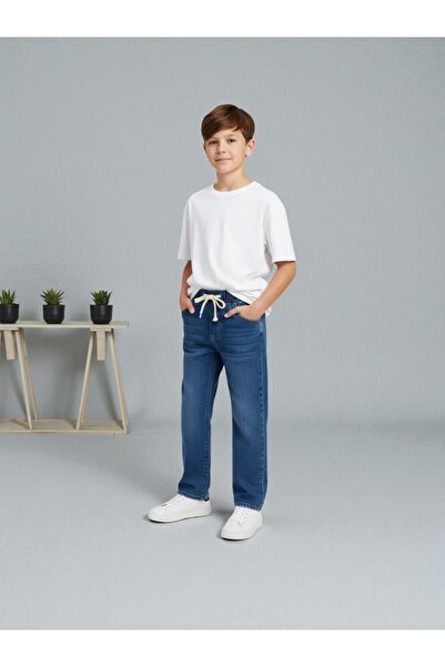 ASL GOLF CLUB Pantaloni de blugi albastru pentru băiat cu talie elastică confortabil croială