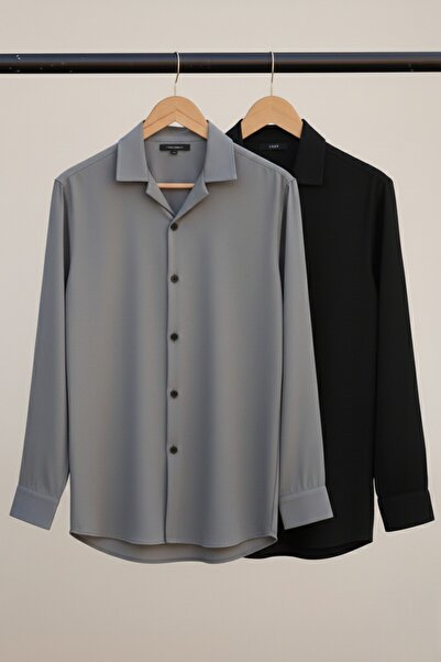 OTAKU طقم قمصان رجالي من قماش ايروبين بأكمام طويلة مكون من قطعتين