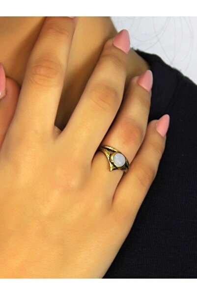 esha Natural Stone Moonstone Natural Stone Antique Model Women's Adjustable Ring Euy72Ay
