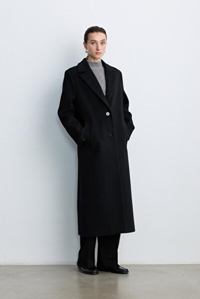 BE BLUE Black Long Timeless Coat