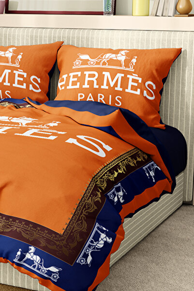 Marcalanya Duvet Cover Set Double Size Cotton Satin Fabric 6 Pieces 3D Digital Printing Duvet Cover Set Model No: