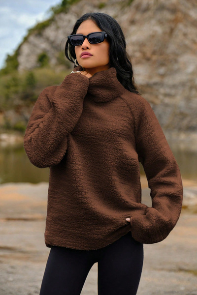 H&E LUXURY DESIGN Полуризана фланелка с качулка