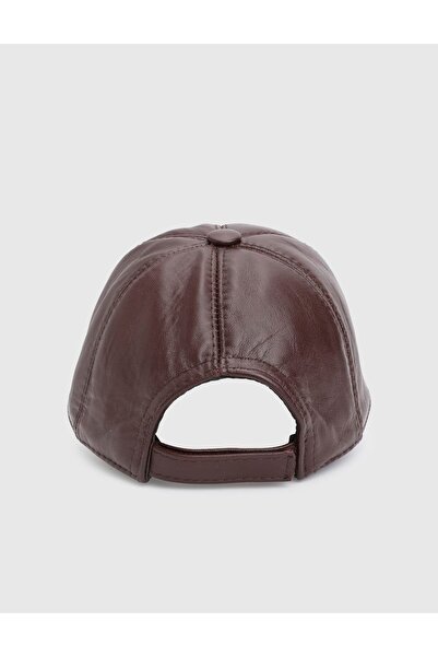İLVİ Valguri Genuine Leather Dark Burgundy Unisex Hat