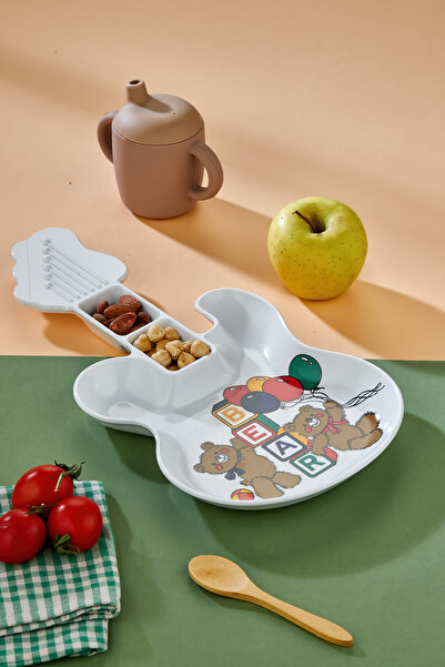 sonnenflügel Figürlü 3 Bölmeli Çocuk Yemek Tabağı Melamin Şık Palyaço ve Ayıc...