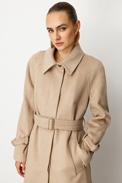 Ekol Cashmere Coat with Sleeves and Belt