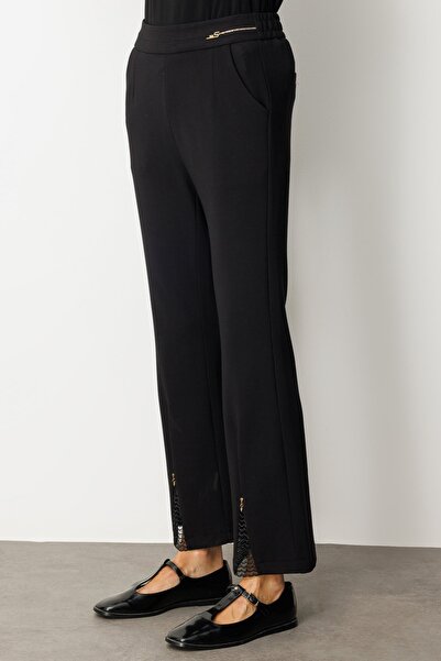 Ekol Trousers with Stone Detailing on the Cuffs and Metal Accessories