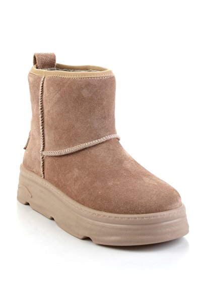 Bambi Vizon Hakiki Deri Kadın Bot & Bootie K02748100602