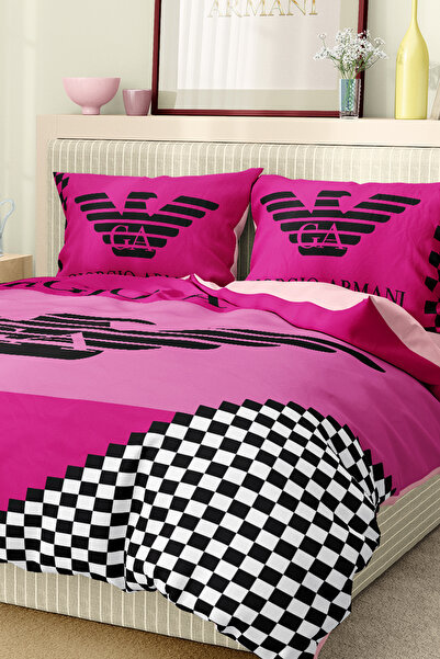 Marcalanya Duvet Cover Set Double Size Cotton Satin Fabric 6 Pieces 3D Digital Printing Duvet Cover Set Model No: