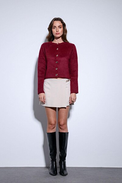 Antioch Stone Pleated Chain Detailed Shorts Skirt