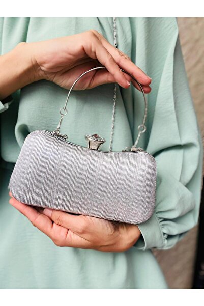 Çanta Trend Women's Scholarship Handbag and Crossbody Chain Long Strap Crystal Stone Evening Bag