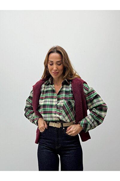 Maldia Shop Women's Elva Pink Lumberjack Oversized Shirt