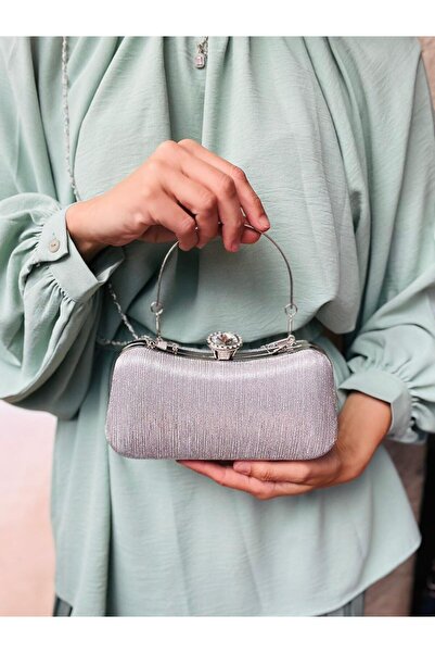 Çanta Trend Women's Scholarship Handbag and Crossbody Chain Long Strap Crystal Stone Evening Bag