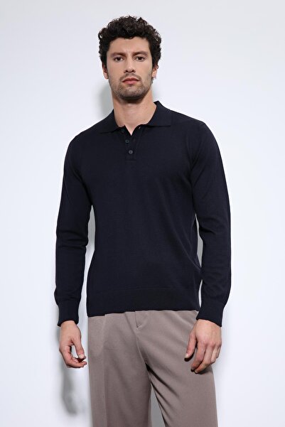 Antioch Navy Blue Polo Neck Men's Sweater