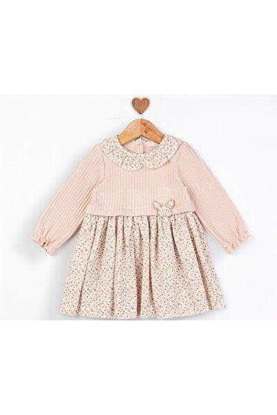 Baby Rose Bebek Kız Fitilli Üst Çiçek Desenli Bahar Elbisesi 6-9-12-18 Ay