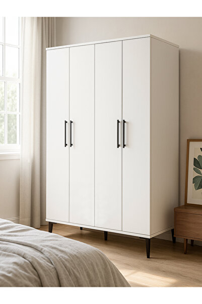 dorpek Nuna 4 Kapaklı Gardırop – 180x120 cm Genç ve Yatak Odası Dolabı