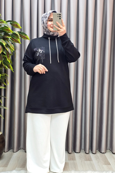 Elmas Tesettür Women's Clothing Modal Tunic with Embroidered Back