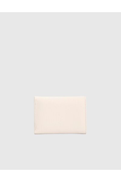 İLVİ Aryan Genuine Floater Leather Cream Women's Wallet