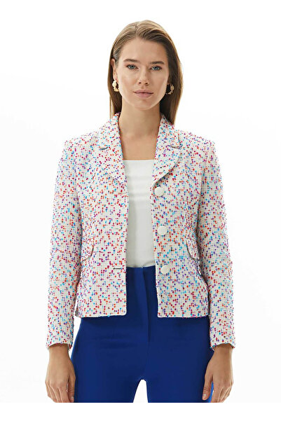 Selen Standart Ekru Kadın Ceket 25KSL1558