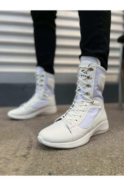 EBRUS TREND Jet-799 Verton Lace-Up Orthopedic Sole Daily Skin Men's Military Boots Cbt White