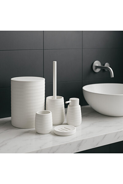 CEZVE HOME طقم حمام من 5 قطع من نويف أكريليك بنقش مموج