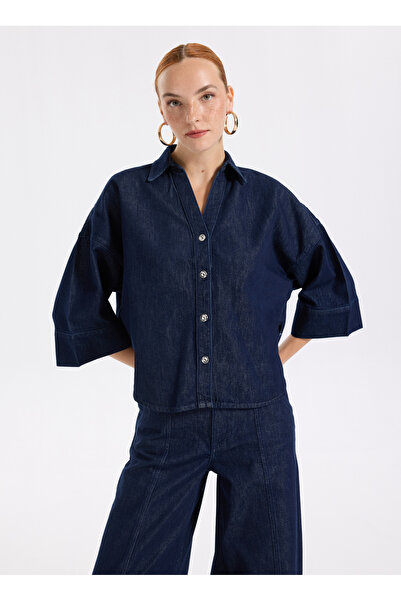 Lee Cooper Loose Fit Koyu Mavi Kadın Ceket 261 LCF 131002 HADLEY DENIM