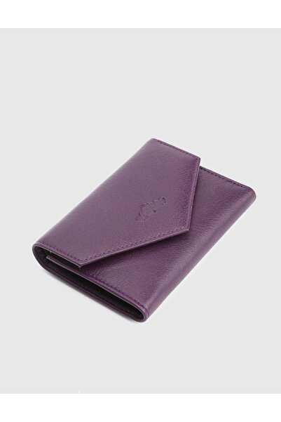 İLVİ Aryan Genuine Floater Leather Purple Women's Wallet