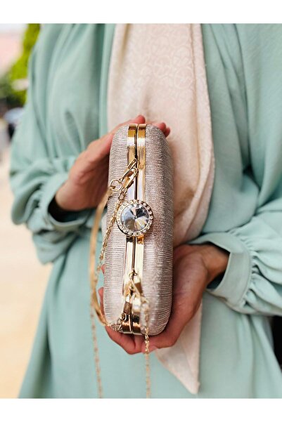 Çanta Trend Women's Scholarship Handbag and Crossbody Chain Long Strap Crystal Stone Evening Bag