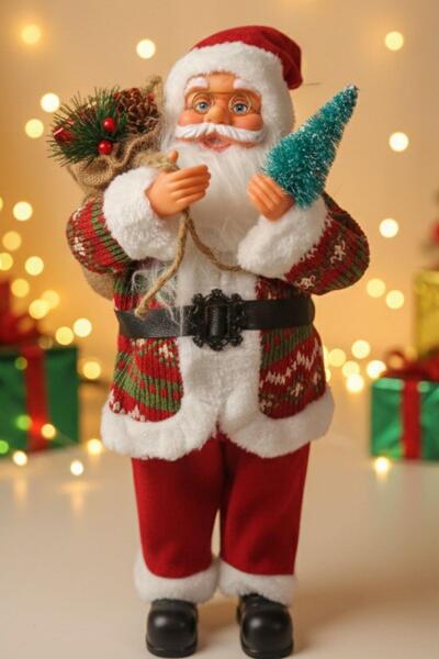 Sole تمثال سانتا كلوز لزينة عيد الميلاد، حجم كبير 45 سم - زخرفة وتمثال هدية
