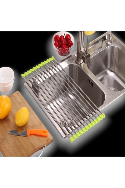 tg tek-iş global Evye Üstü Katlanır Nihale ve Kurutma Süzgeci Paslanmaz Çelik...