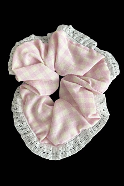 TAKIŞTIR Pink Color Gingham Patterned Bagel Buckle