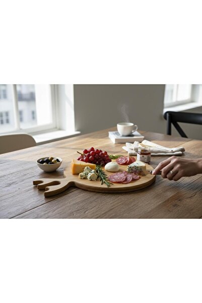 KAVEH Round Bamboo Cutting Board Deer Model Serving Presentation Board Cutting Board 36X26 cm