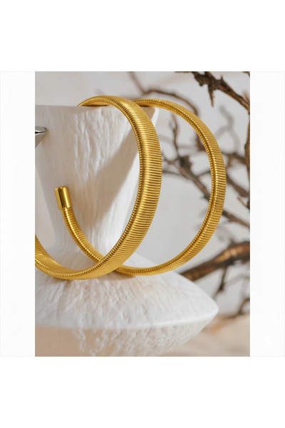 Satürn Silver Kuyumculuk Çelik Vintage Kadın Kelepçe Bileklik Tırtık Plaka