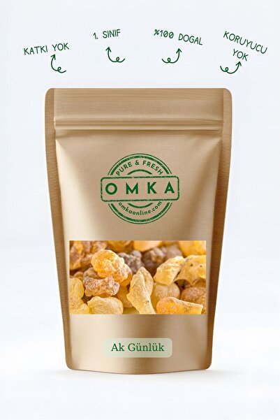 OMKA Ak Günlük Sakızı İri Boy – 50 gr | Doğal, İşlenmemiş, Ağartılmamış ve Ki...