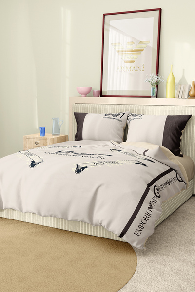 Marcalanya Double Duvet Cover Set Cotton Satin Fabric 6 Pieces 3D Digital Pri...