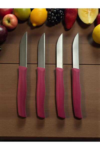 KAVEH 12 Li Paslanmaz Çelik Sebze Ve Meyve Bıçağı Pembe