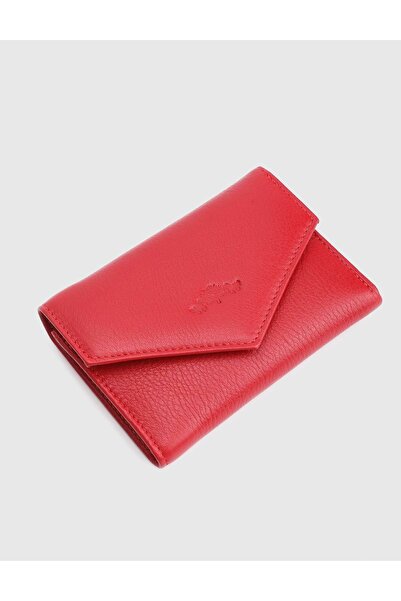 İLVİ Aryan Genuine Floater Leather Red Women's Wallet