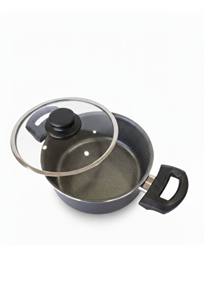 ELDİPA Fireproof Non-Stick Granite Look 20 cm Aluminum Pot with Stylish and Ergonomic Handle