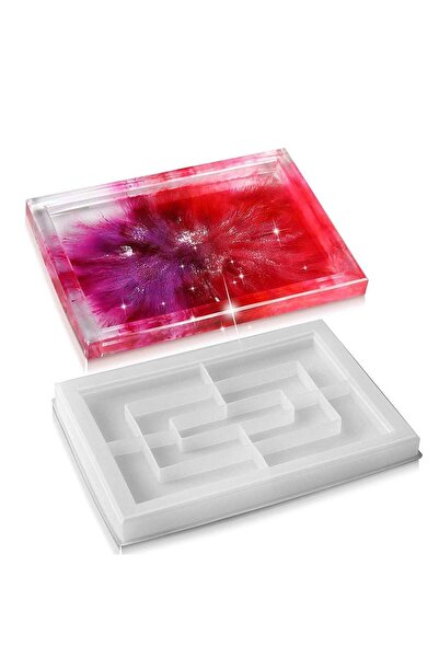 Generic KASTWAVE Large Tray Molds for Resin Casting, Cool Rolling Tray Epoxy Silicone Molds Easy to Release