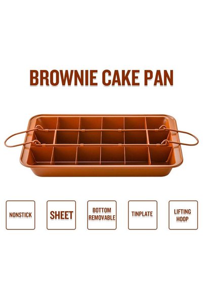 Generic Non-stick Quick Release Removable Bottom Square Grid Cake Baking Brow...