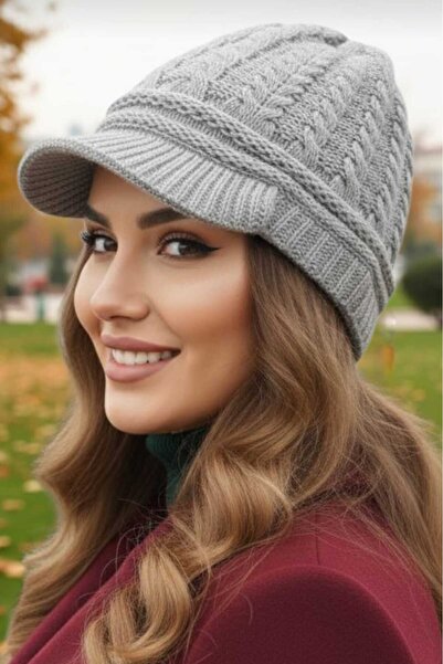 Trenderrs Women's Double Layered Knitted Beanie Knitwear Beanie
