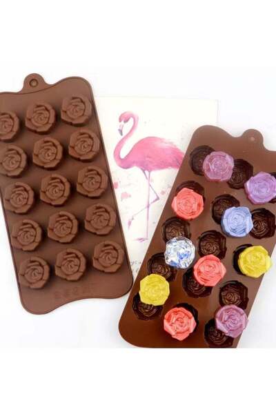 Generic 15 Cavity Flower Rose Silicone Mould Cake Decorating Chocolate Wax Me...