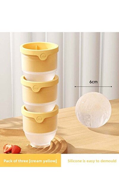 Generic Ice Cube Maker*3, Silicone Large Ball Shape Spherical Ice Cube Mould Machine Quick Freezer Kitchen