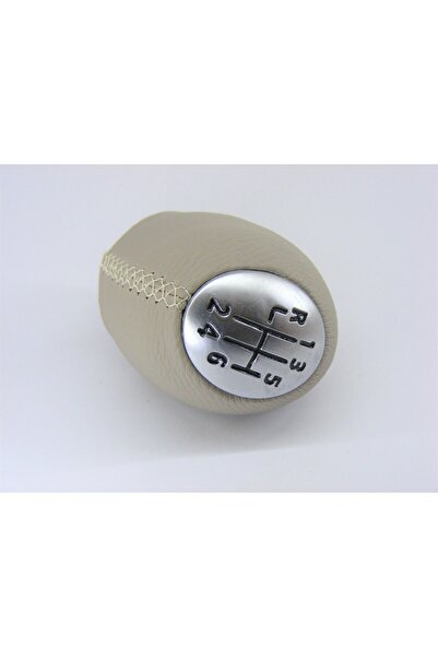 otovista Renault Fluence / Megane 3 Gear Shift Knob/Handbrake and Gear Gaiter-Handbrake Lever Leather Set (Beige-With 6)