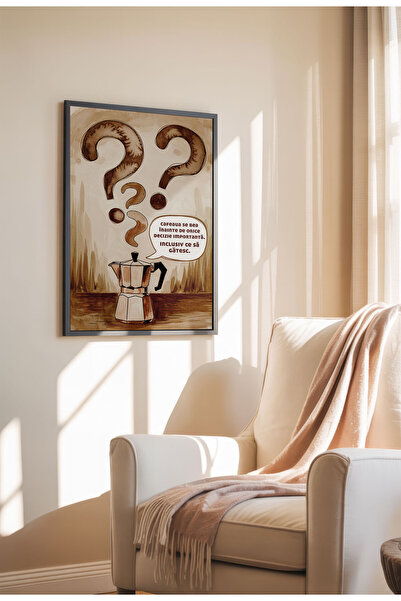 21mxm Unframed Kitchen Canvas Poster - Funny Romanian Quote - Digital Print - Decizie importanta